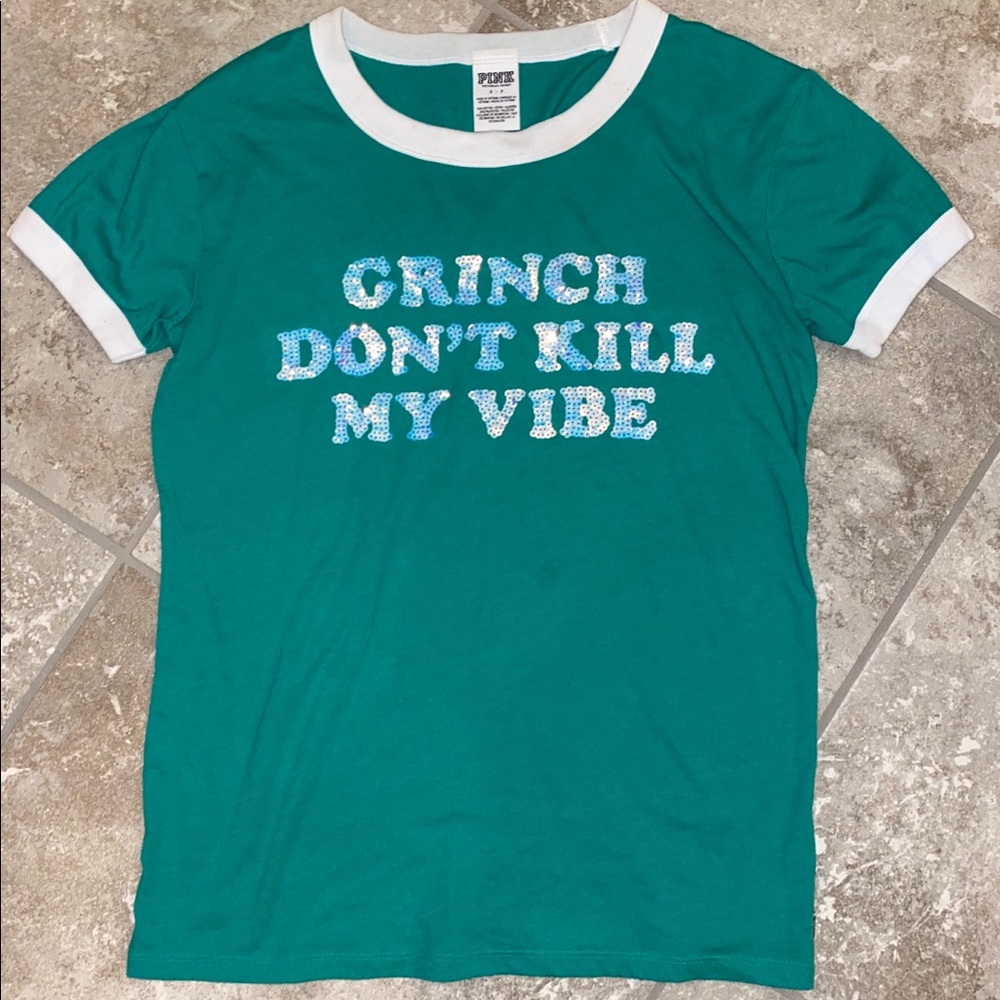 Victoria’s Secret PINK ‘Grinch’ shirt!  Size Small